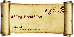 Őry Ramóna névjegykártya